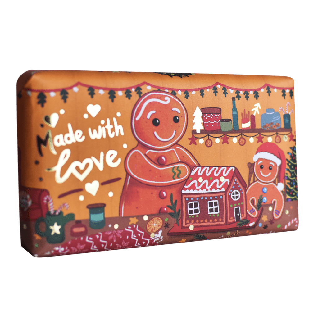 Cinnamon & Orange Gingerbread Christmas Festive Soap Bar from our Luxury Bar Soap collection by The English Soap Company
