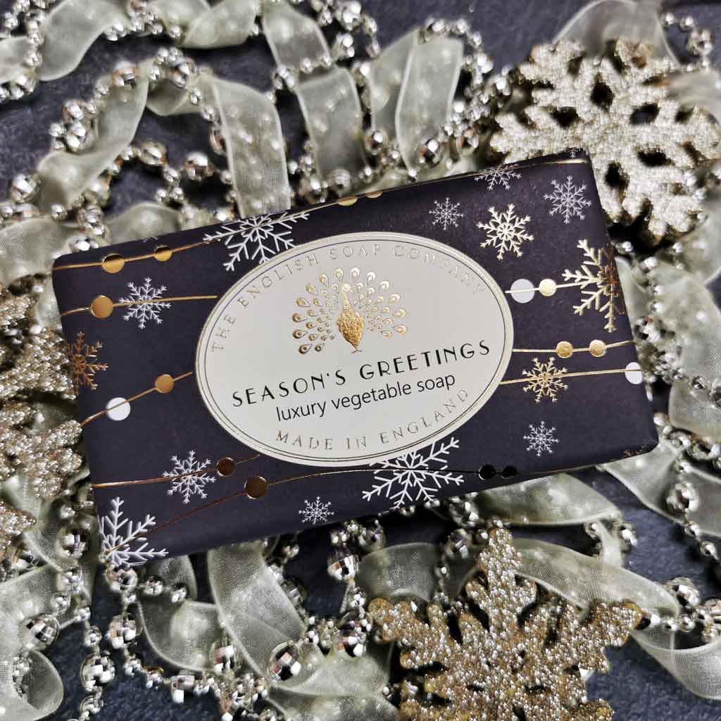 Cinnamon & Orange Seasons Greetings Christmas Festive Soap Bar from our Luxury Bar Soap collection by The English Soap Company