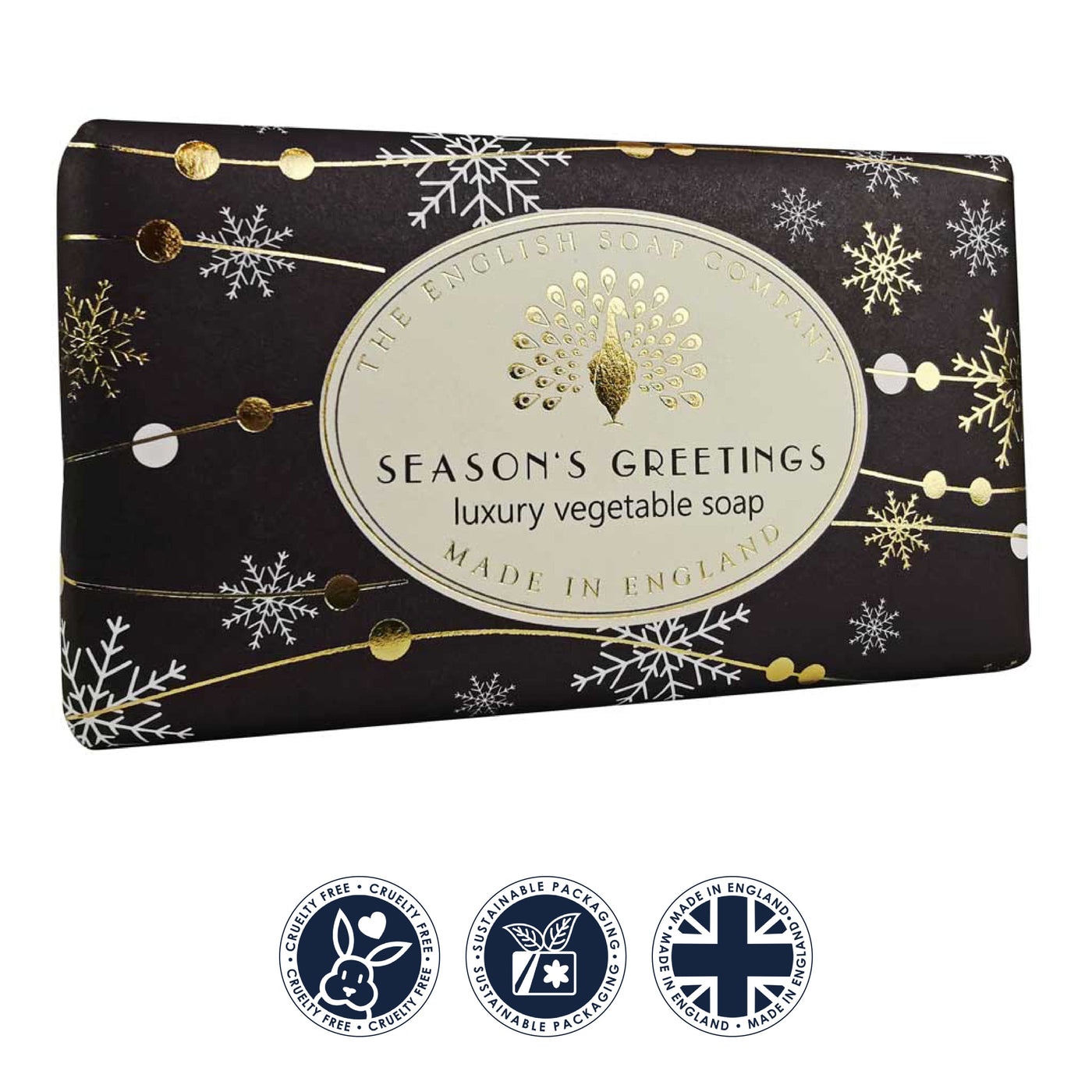 Cinnamon & Orange Seasons Greetings Christmas Soap Bar from our Luxury Bar Soap collection by The English Soap Company