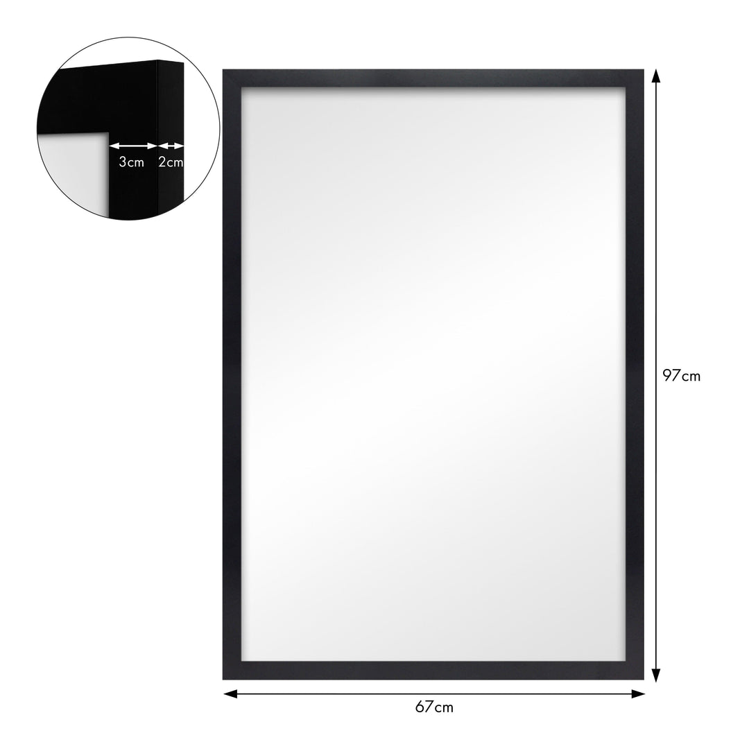 Classic Black Framed Mirror – 24x36 Inch Wall Mirror from our Australian Made Picture Frames collection by Profile Products (Australia) Pty Ltd