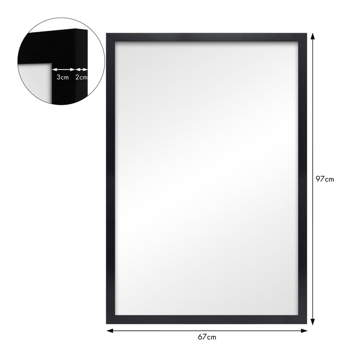 Classic Black Framed Mirror – 24x36 Inch Wall Mirror from our Australian Made Picture Frames collection by Profile Products (Australia) Pty Ltd