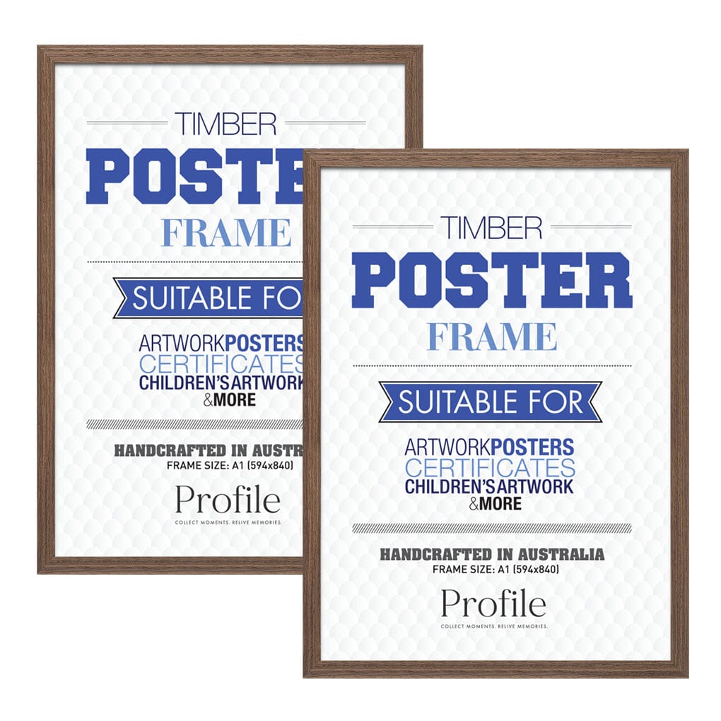 Classic Chestnut A1 Poster Frame Set (2 Pack) from our Australian Made Picture Frames collection by Profile Products (Australia) Pty Ltd