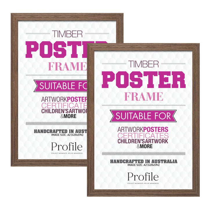 Classic Chestnut A2 Poster Frame Set (2 Pack) from our Australian Made Picture Frames collection by Profile Products (Australia) Pty Ltd