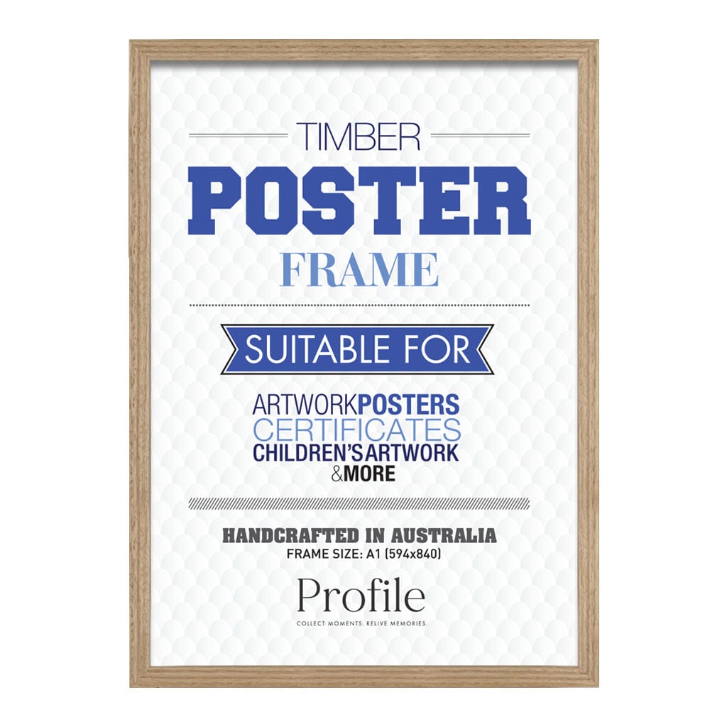 Classic Natural Oak A1 Poster Frame Set (2 Pack) from our Australian Made Picture Frames collection by Profile Products (Australia) Pty Ltd