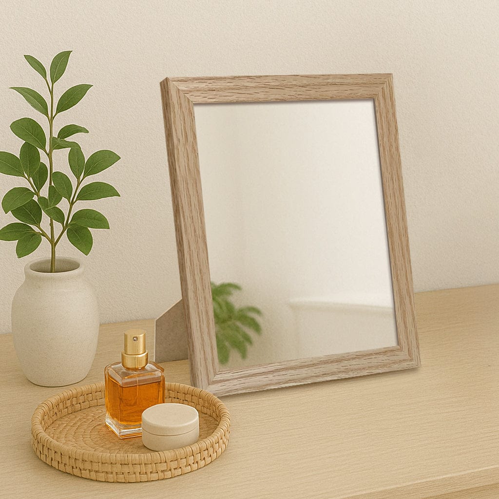 Classic Natural Oak Framed Mirror – 10x12 Inch Tabletop Display from our Australian Made Picture Frames collection by Profile Products (Australia) Pty Ltd