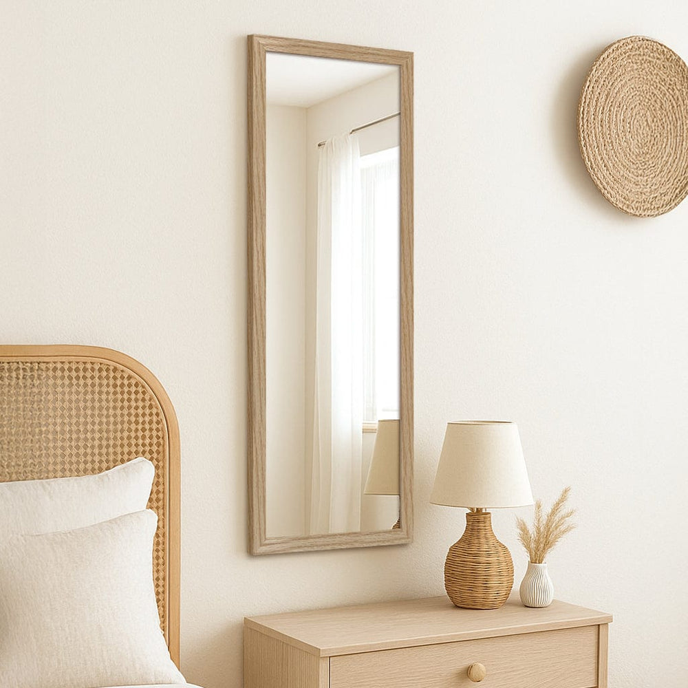 Classic Natural Oak Framed Mirror – 12x36 Inch Slim Wall Mirror from our Australian Made Picture Frames collection by Profile Products (Australia) Pty Ltd