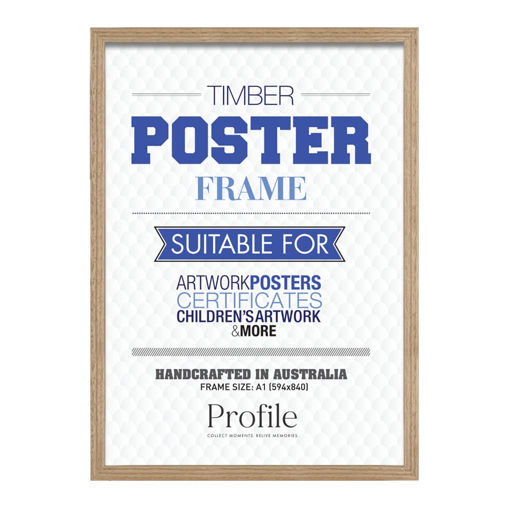 Classic Victorian Ash Picture Poster Frame A1 (59x84cm) Unmatted from our Australian Made Picture Frames collection by Profile Products Australia