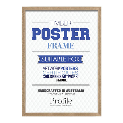 Classic Victorian Ash Picture Poster Frame A1 (59x84cm) Unmatted from our Australian Made Picture Frames collection by Profile Products Australia