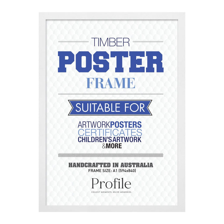 Classic White A1 Poster Frame Set (2 Pack) from our Australian Made Picture Frames collection by Profile Products (Australia) Pty Ltd