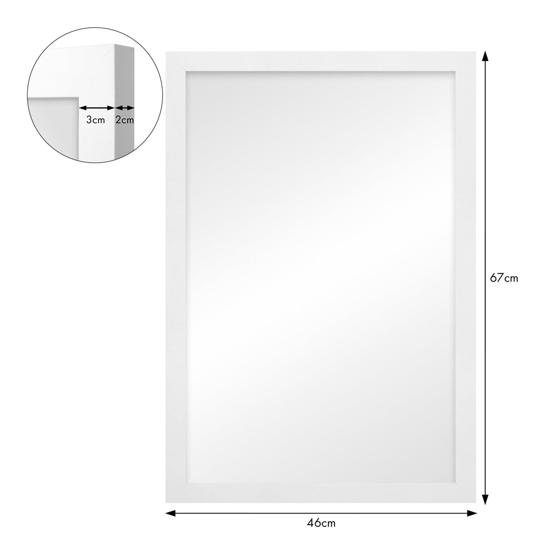 Classic White Framed Mirror – 16x24 Inch Wall Mirror from our Australian Made Picture Frames collection by Profile Products (Australia) Pty Ltd