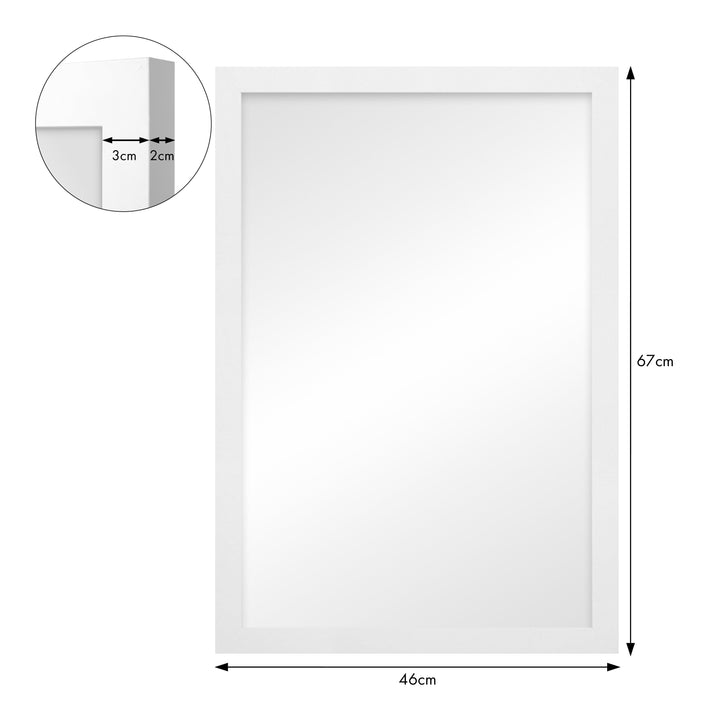Classic White Framed Mirror – 16x24 Inch Wall Mirror from our Australian Made Picture Frames collection by Profile Products (Australia) Pty Ltd