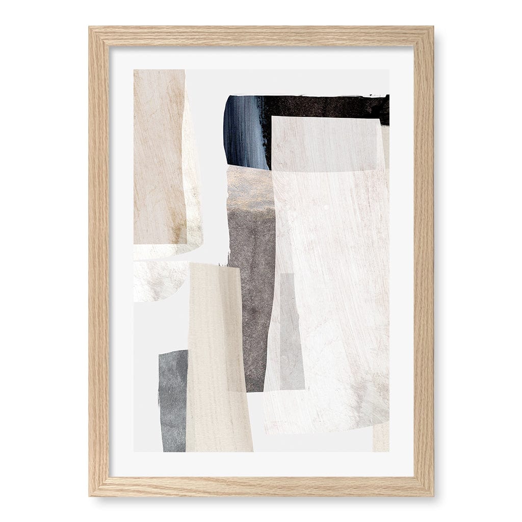 Clay No2 Wall Art Print A3 (29.7 x 42cm) / Natural Oak Frame / White Border from our Australian Made Wall Art collection by Profile Australia