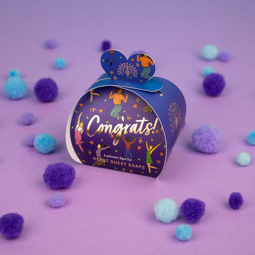 Congratz - Lemon Spritz Mini Heart Gift Soaps (3 x 20g) from our Luxury Bar Soap collection by The English Soap Company
