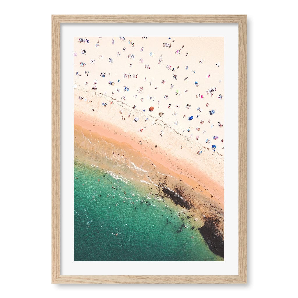 Coogee Beach Life Wall Art Print A2 (42 x 59.4cm) / Natural Oak Frame / White Border from our Australian Made Framed Wall Art, Prints & Posters collection by Profile Products (Australia) Pty Ltd