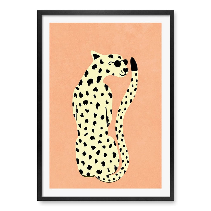 Cool Cheetah Kids Wall Art Print A1 (59.4 x 84.1cm) / Matte Black Frame / White Border from our Australian Made Framed Wall Art, Prints & Posters collection by Profile Products (Australia) Pty Ltd