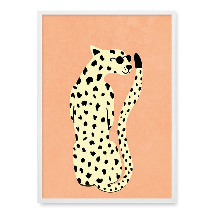 Cool Cheetah Kids Wall Art Print A1 (59.4 x 84.1cm) / Matte White Frame / No Border from our Australian Made Framed Wall Art, Prints & Posters collection by Profile Products (Australia) Pty Ltd