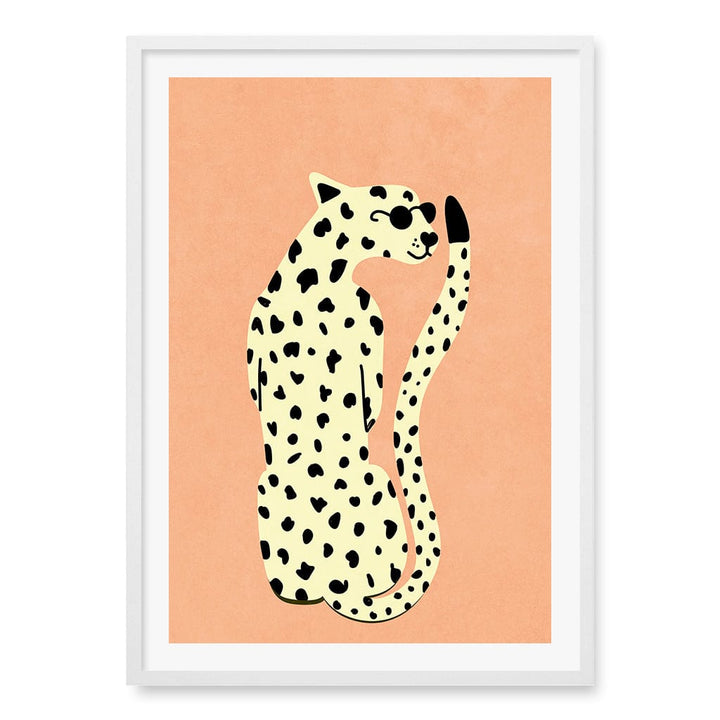 Cool Cheetah Kids Wall Art Print A1 (59.4 x 84.1cm) / Matte White Frame / White Border from our Australian Made Framed Wall Art, Prints & Posters collection by Profile Products (Australia) Pty Ltd