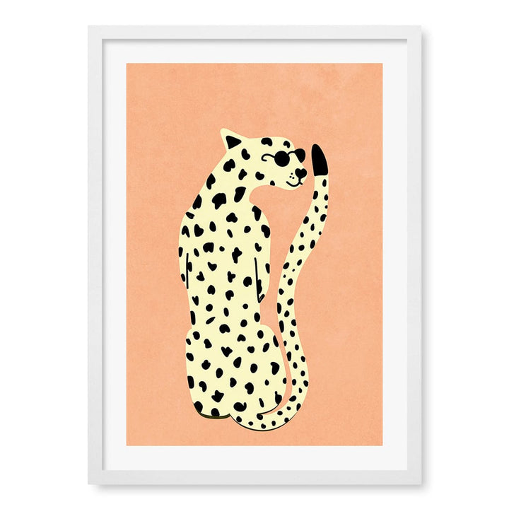 Cool Cheetah Kids Wall Art Print A2 (42 x 59.4cm) / Matte White Frame / White Border from our Australian Made Framed Wall Art, Prints & Posters collection by Profile Products (Australia) Pty Ltd