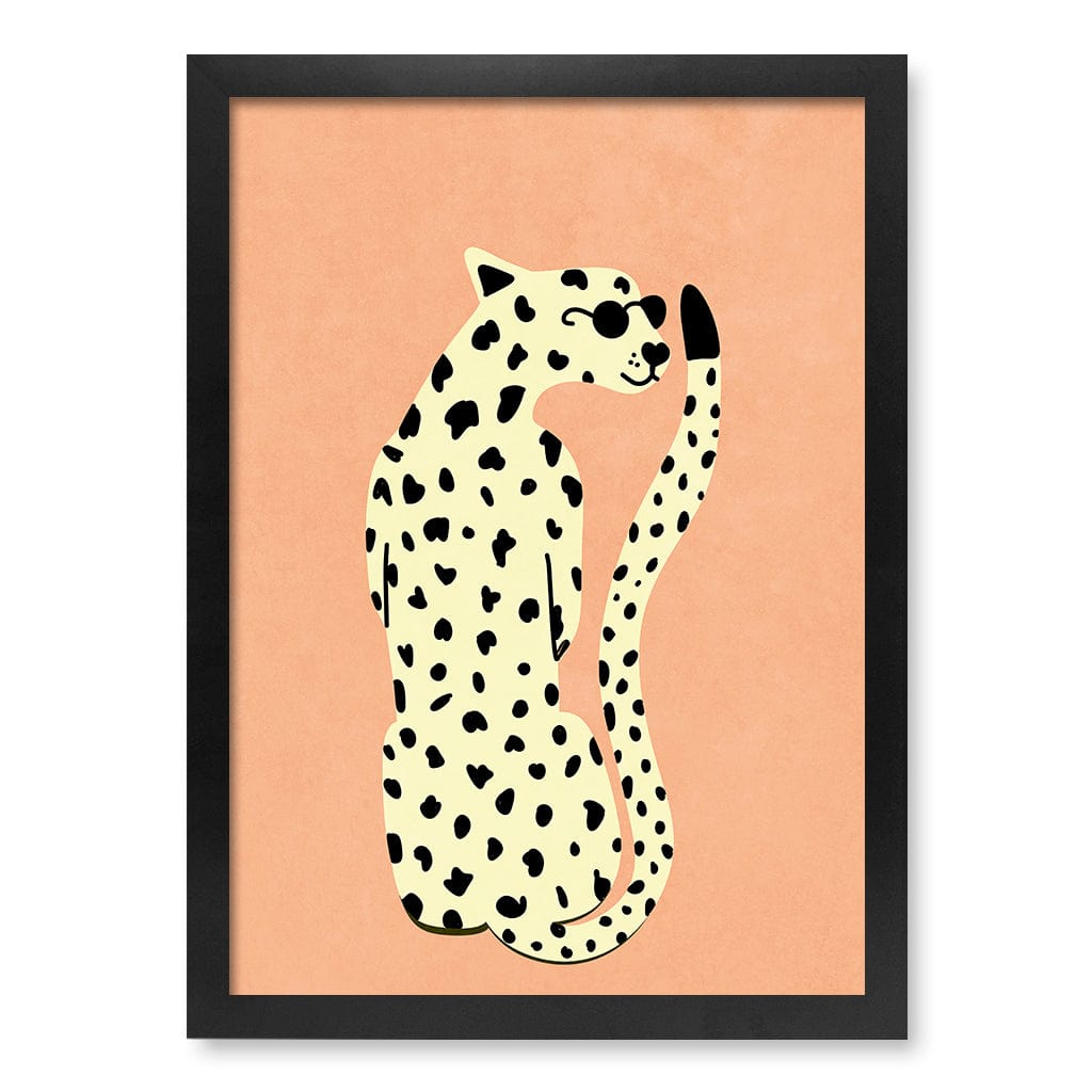 Cool Cheetah Kids Wall Art Print A3 (29.7 x 42cm) / Matte Black Frame / No Border from our Australian Made Framed Wall Art, Prints & Posters collection by Profile Products (Australia) Pty Ltd