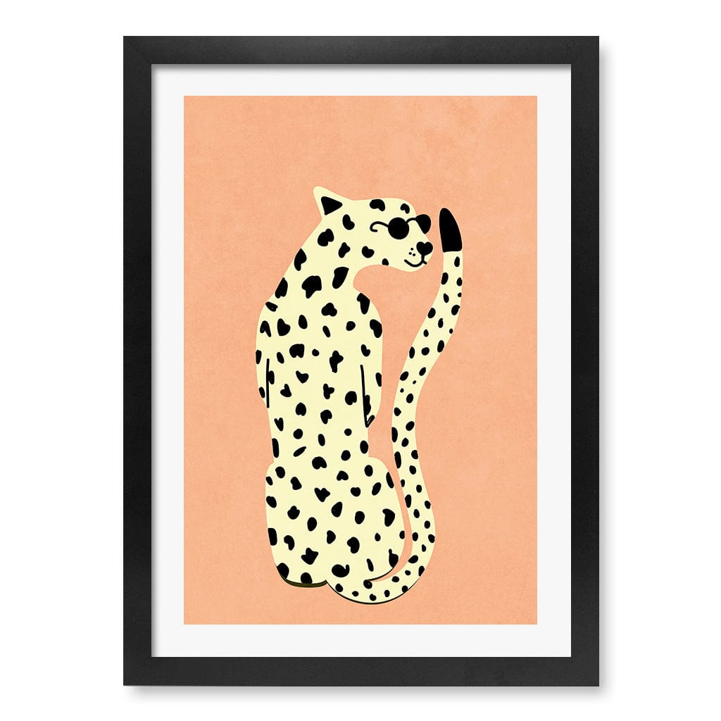 Cool Cheetah Kids Wall Art Print A3 (29.7 x 42cm) / Matte Black Frame / White Border from our Australian Made Framed Wall Art, Prints & Posters collection by Profile Products (Australia) Pty Ltd