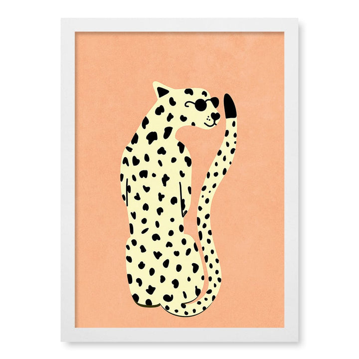 Cool Cheetah Kids Wall Art Print A3 (29.7 x 42cm) / Matte White Frame / No Border from our Australian Made Framed Wall Art, Prints & Posters collection by Profile Products (Australia) Pty Ltd