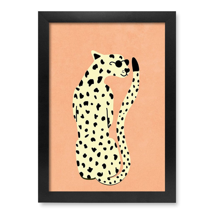 Cool Cheetah Kids Wall Art Print A4 (21 x 29.7cm) / Matte Black Frame / No Border from our Australian Made Framed Wall Art, Prints & Posters collection by Profile Products (Australia) Pty Ltd