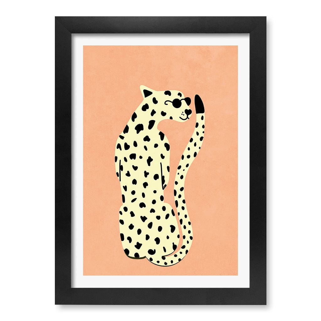 Cool Cheetah Kids Wall Art Print A4 (21 x 29.7cm) / Matte Black Frame / White Border from our Australian Made Framed Wall Art, Prints & Posters collection by Profile Products (Australia) Pty Ltd