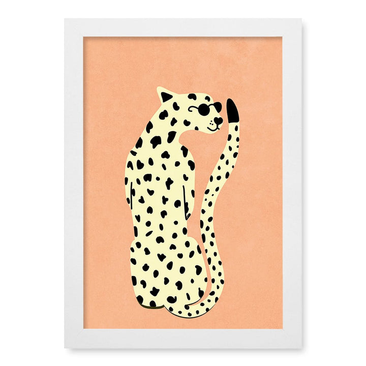 Cool Cheetah Kids Wall Art Print A4 (21 x 29.7cm) / Matte White Frame / No Border from our Australian Made Framed Wall Art, Prints & Posters collection by Profile Products (Australia) Pty Ltd