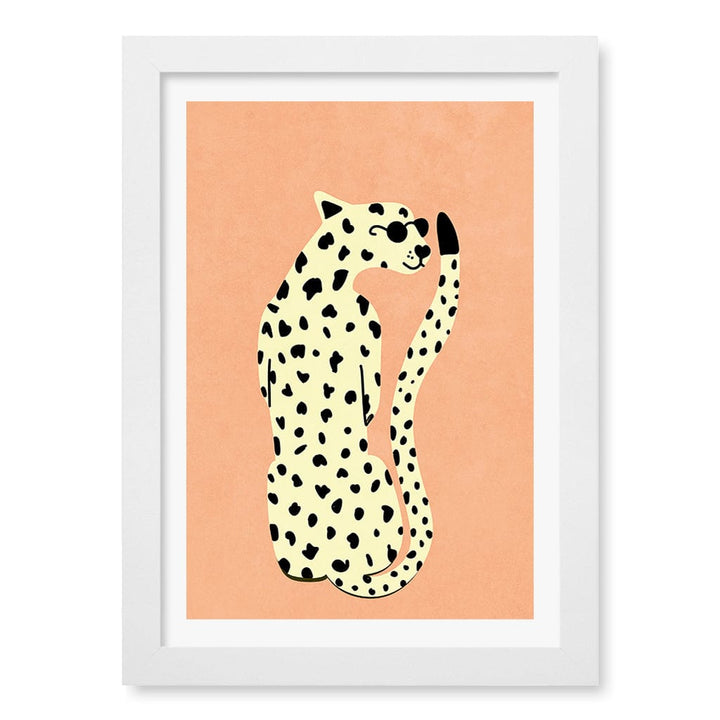 Cool Cheetah Kids Wall Art Print A4 (21 x 29.7cm) / Matte White Frame / White Border from our Australian Made Framed Wall Art, Prints & Posters collection by Profile Products (Australia) Pty Ltd