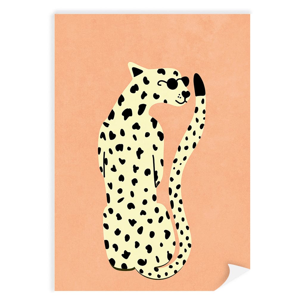 Cool Cheetah Kids Wall Art Print A4 (21 x 29.7cm) / Print Only / No Border from our Australian Made Framed Wall Art, Prints & Posters collection by Profile Products (Australia) Pty Ltd