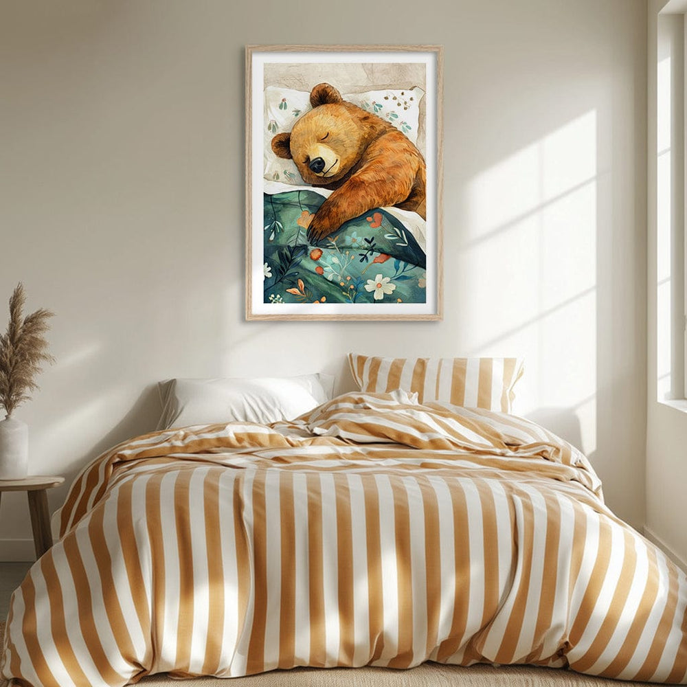 Cosy Bear Dreams Art Print by Justyna Jaszke from our Australian Made Framed Wall Art, Prints & Posters collection by Profile Australia