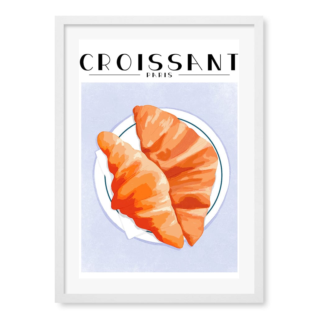 Croissant-Paris Wall Art Print A2 (42 x 59.4cm) / Matte White Frame / White Border from our Australian Made Wall Art collection by Profile Australia