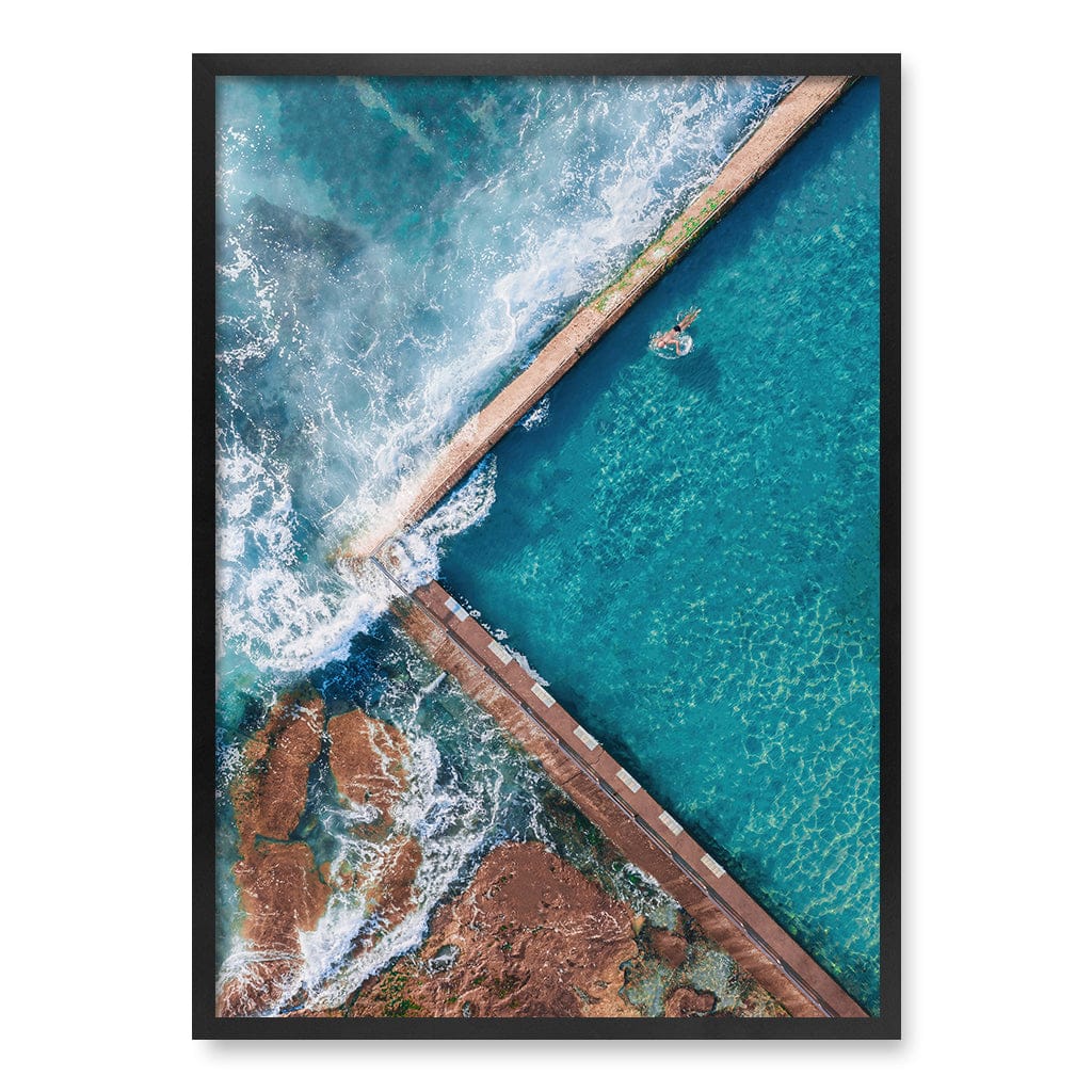 Cronulla Ocean Pool Wall Art Print A1 (59.4 x 84.1cm) / Matte Black Frame / No Border from our Australian Made Framed Wall Art, Prints & Posters collection by Profile Products (Australia) Pty Ltd
