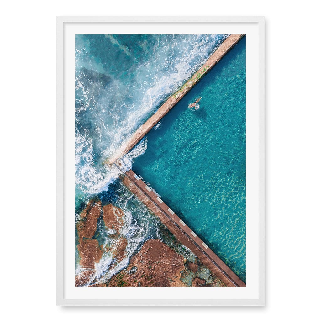 Cronulla Ocean Pool Wall Art Print A1 (59.4 x 84.1cm) / Matte White Frame / White Border from our Australian Made Framed Wall Art, Prints & Posters collection by Profile Products (Australia) Pty Ltd