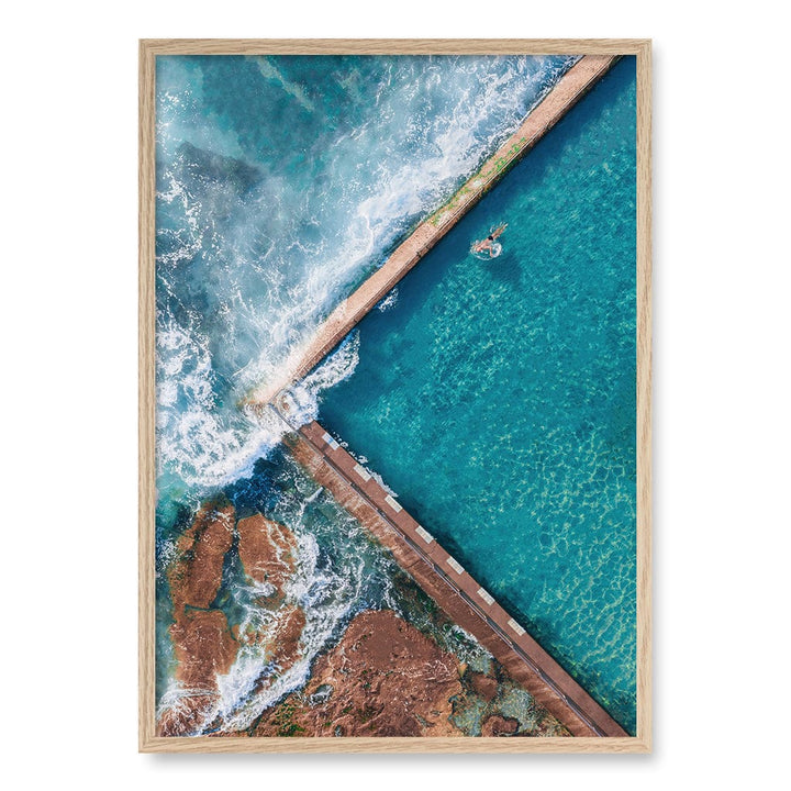 Cronulla Ocean Pool Wall Art Print A1 (59.4 x 84.1cm) / Natural Oak Frame / No Border from our Australian Made Framed Wall Art, Prints & Posters collection by Profile Products (Australia) Pty Ltd