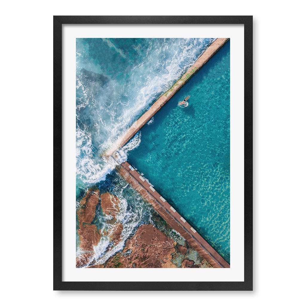 Cronulla Ocean Pool Wall Art Print A2 (42 x 59.4cm) / Matte Black Frame / White Border from our Australian Made Framed Wall Art, Prints & Posters collection by Profile Products (Australia) Pty Ltd