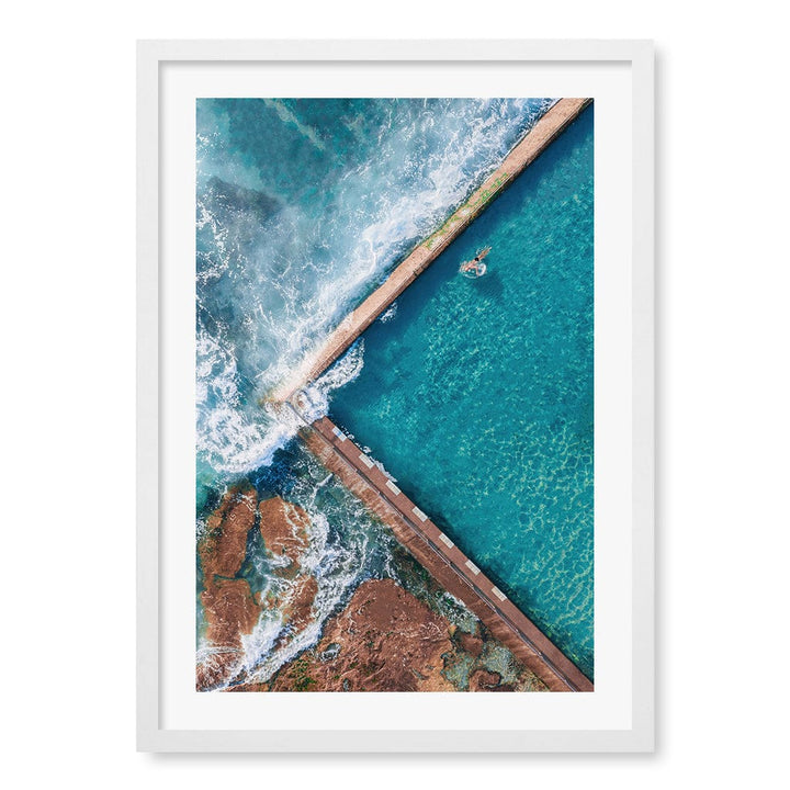 Cronulla Ocean Pool Wall Art Print A2 (42 x 59.4cm) / Matte White Frame / White Border from our Australian Made Framed Wall Art, Prints & Posters collection by Profile Products (Australia) Pty Ltd