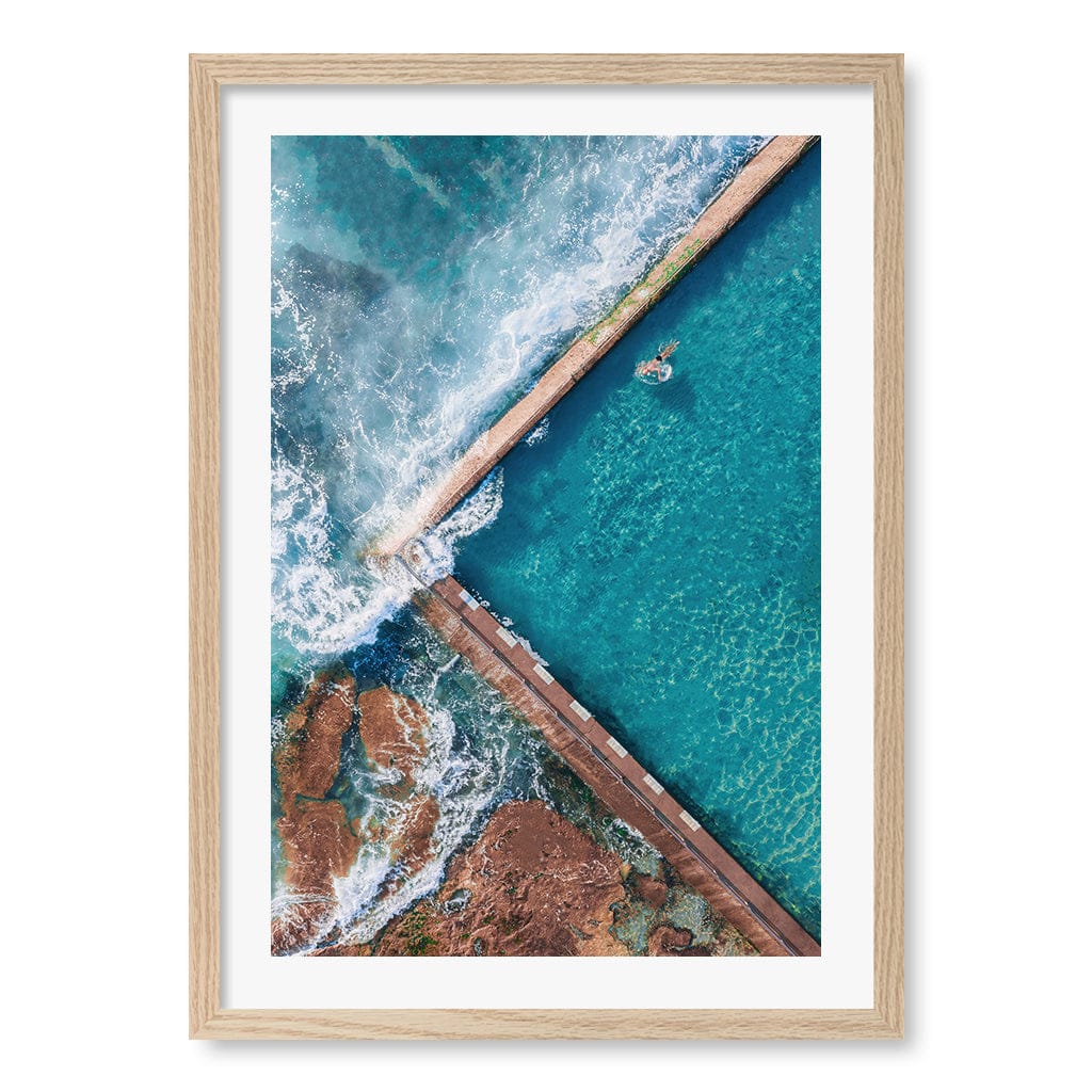 Cronulla Ocean Pool Wall Art Print A2 (42 x 59.4cm) / Natural Oak Frame / White Border from our Australian Made Framed Wall Art, Prints & Posters collection by Profile Products (Australia) Pty Ltd