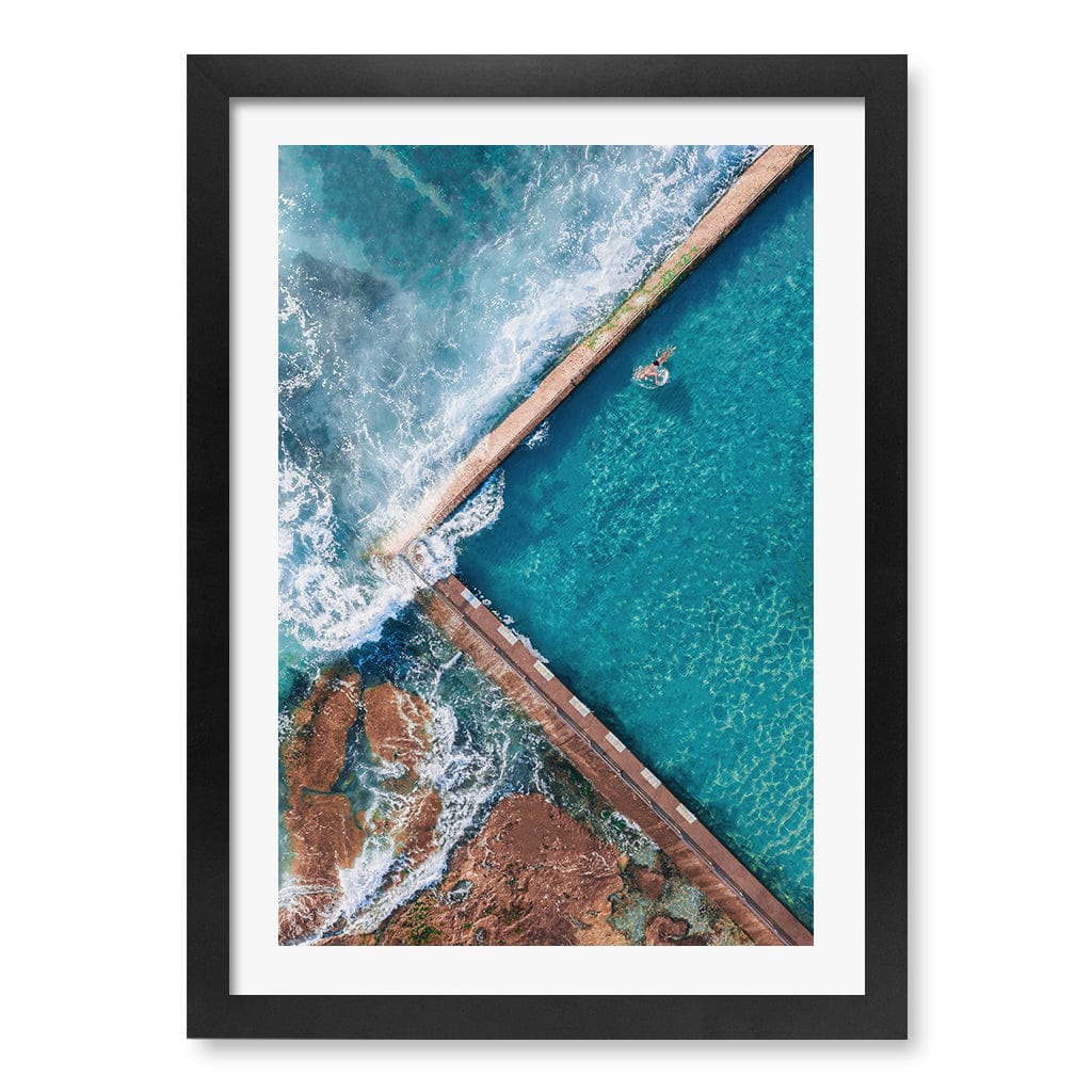 Cronulla Ocean Pool Wall Art Print A3 (29.7 x 42cm) / Matte Black Frame / White Border from our Australian Made Framed Wall Art, Prints & Posters collection by Profile Products (Australia) Pty Ltd