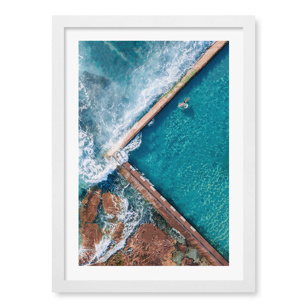 Cronulla Ocean Pool Wall Art Print A3 (29.7 x 42cm) / Matte White Frame / White Border from our Australian Made Framed Wall Art, Prints & Posters collection by Profile Products (Australia) Pty Ltd