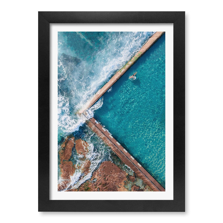 Cronulla Ocean Pool Wall Art Print A4 (21 x 29.7cm) / Matte Black Frame / White Border from our Australian Made Framed Wall Art, Prints & Posters collection by Profile Products (Australia) Pty Ltd