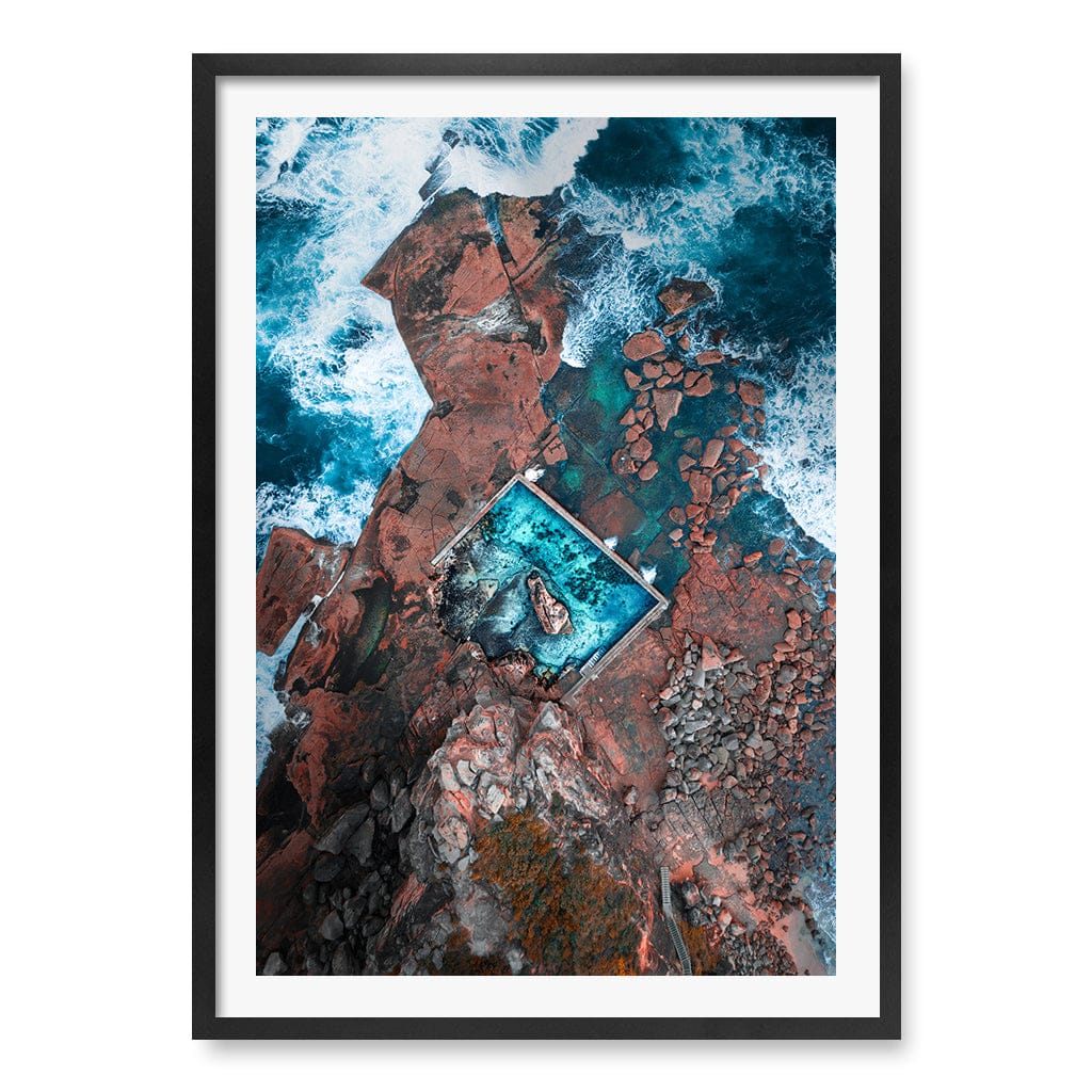 Curl Curl Ocean Pool 1 Wall Art Print A1 (59.4 x 84.1cm) / Matte Black Frame / White Border from our Australian Made Framed Wall Art, Prints & Posters collection by Profile Products (Australia) Pty Ltd