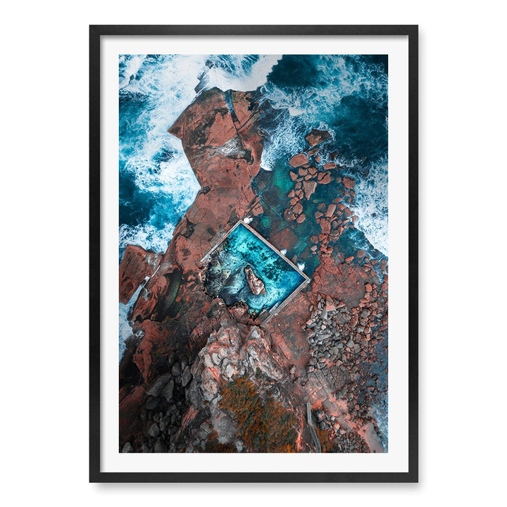 Curl Curl Ocean Pool 1 Wall Art Print A1 (59.4 x 84.1cm) / Matte Black Frame / White Border from our Australian Made Framed Wall Art, Prints & Posters collection by Profile Products (Australia) Pty Ltd