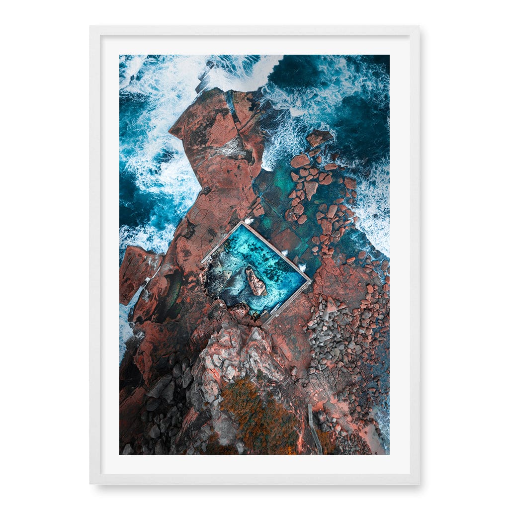 Curl Curl Ocean Pool 1 Wall Art Print A1 (59.4 x 84.1cm) / Matte White Frame / White Border from our Australian Made Framed Wall Art, Prints & Posters collection by Profile Products (Australia) Pty Ltd
