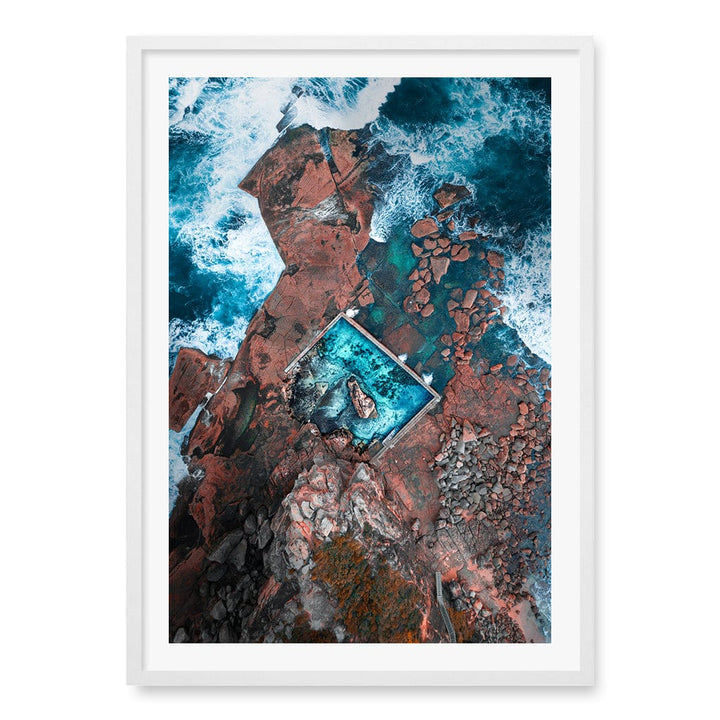Curl Curl Ocean Pool 1 Wall Art Print A1 (59.4 x 84.1cm) / Matte White Frame / White Border from our Australian Made Framed Wall Art, Prints & Posters collection by Profile Products (Australia) Pty Ltd