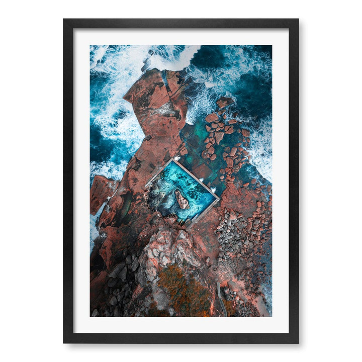 Curl Curl Ocean Pool 1 Wall Art Print A2 (42 x 59.4cm) / Matte Black Frame / White Border from our Australian Made Framed Wall Art, Prints & Posters collection by Profile Products (Australia) Pty Ltd