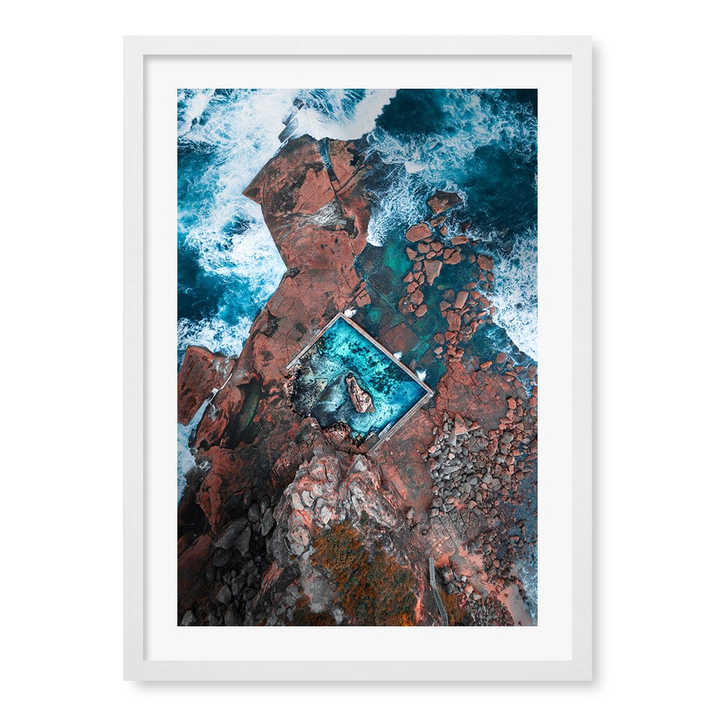 Curl Curl Ocean Pool 1 Wall Art Print A2 (42 x 59.4cm) / Matte White Frame / White Border from our Australian Made Framed Wall Art, Prints & Posters collection by Profile Products (Australia) Pty Ltd