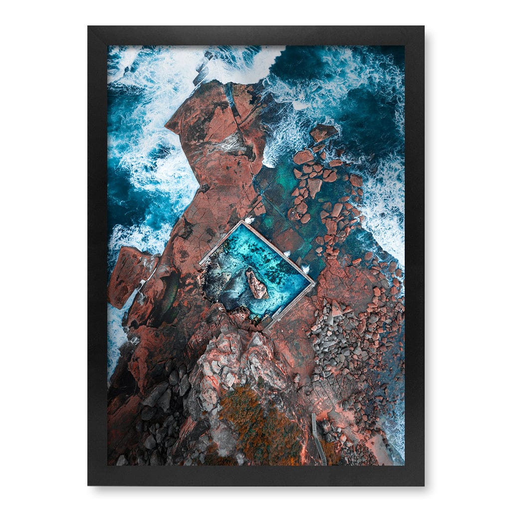 Curl Curl Ocean Pool 1 Wall Art Print A3 (29.7 x 42cm) / Matte Black Frame / No Border from our Australian Made Framed Wall Art, Prints & Posters collection by Profile Products (Australia) Pty Ltd