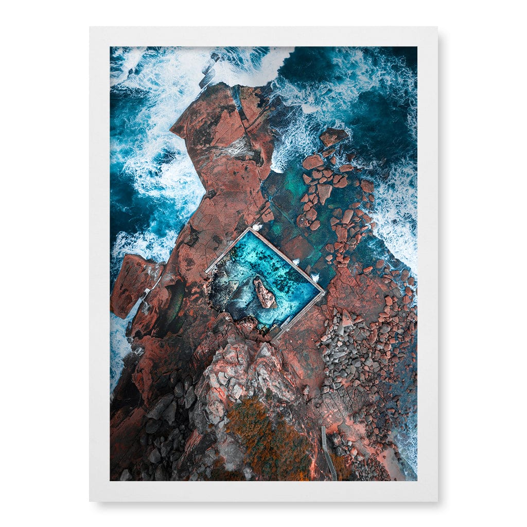 Curl Curl Ocean Pool 1 Wall Art Print A3 (29.7 x 42cm) / Matte White Frame / No Border from our Australian Made Framed Wall Art, Prints & Posters collection by Profile Products (Australia) Pty Ltd