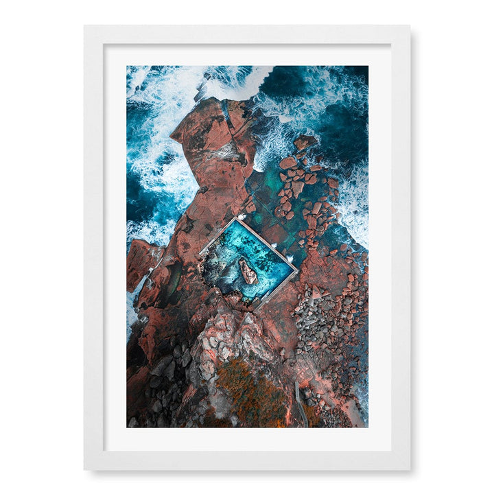 Curl Curl Ocean Pool 1 Wall Art Print A3 (29.7 x 42cm) / Matte White Frame / White Border from our Australian Made Framed Wall Art, Prints & Posters collection by Profile Products (Australia) Pty Ltd